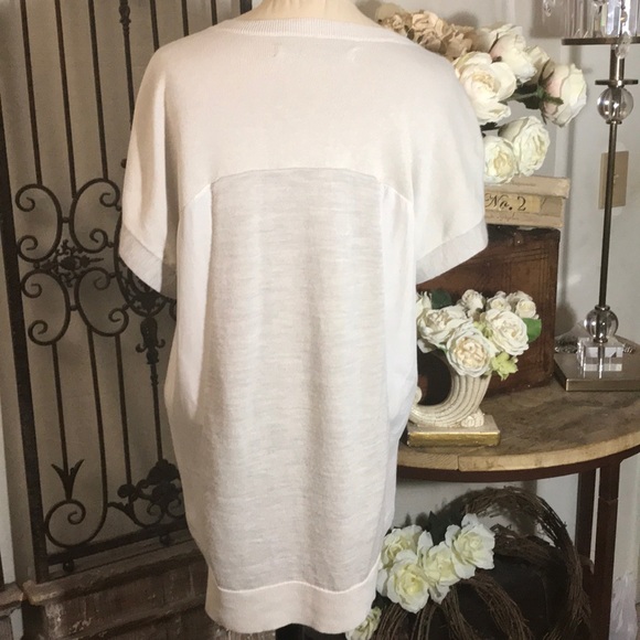 All Saints wool/cotton/silk V neck hi/lo top 4 - Picture 4 of 8